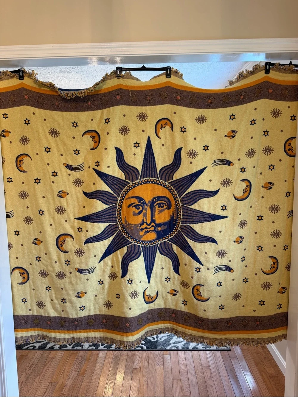 Celestial Sun Moon & Stars Blanket Tapestry